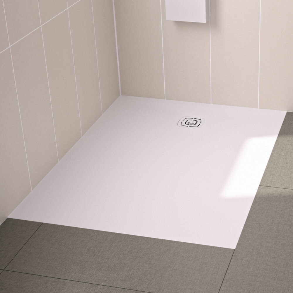 Produktbild Duschwanne Kineone, Granitoptik weiß (90 cm X 120cm)